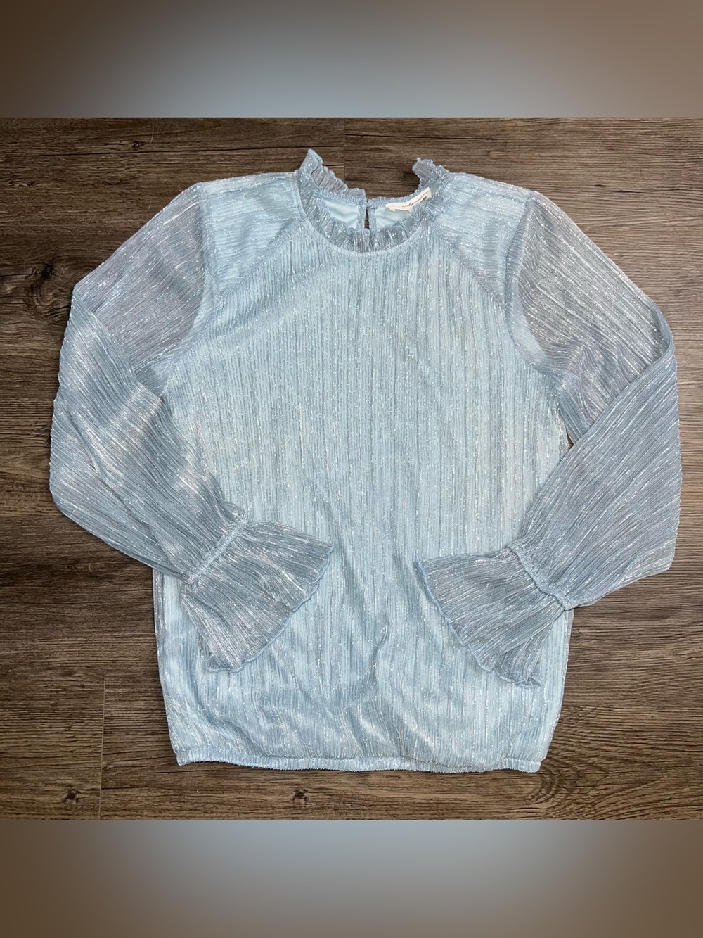 NWT Love & Promises Shirt S Whimsical Winter Romantic Coquette Girl Metallic